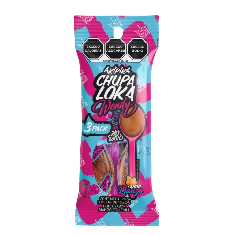 Bolsa Chupaloka Wendy 3-Pack, 3 unidades de mango con chile.