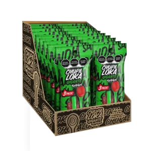 Caja Máster Chupaloka Sandía Akipika con 18 unidades.