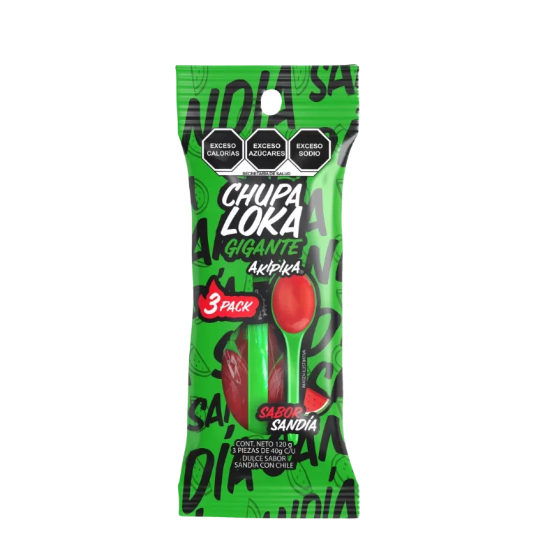 Bolsa Chupaloka Sandía 3-Pack, 3 unidades de 40g picositas.