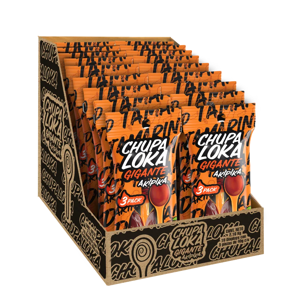 Bulk Master Case Chupaloka Tamarind, 18 Display Boxes wholesale.
