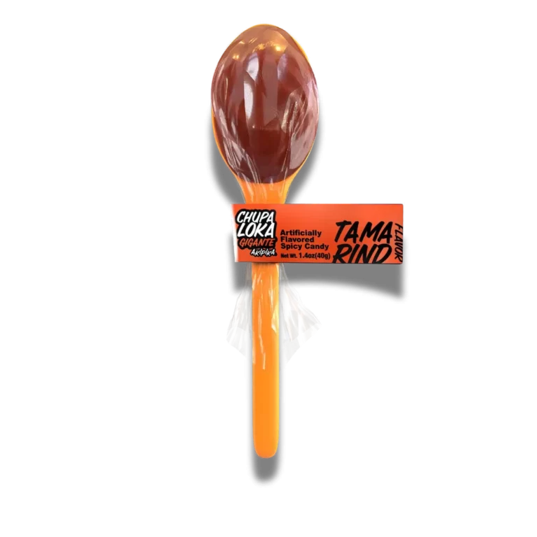 Akipika's original bold tamarind giant spoon with chili powder.