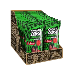 Wholesale Case Chupaloka Watermelon, 18 display count bulk candy.