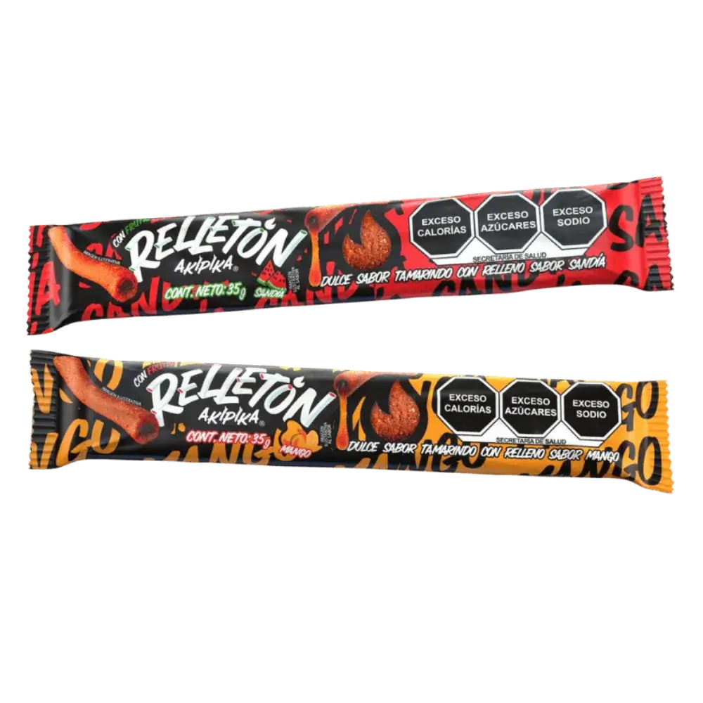 Akipika Relletón filled candy line presentation.