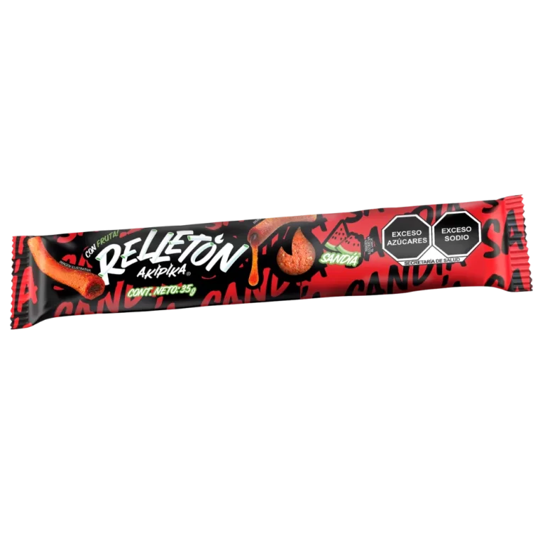 Dulce Relletón con tamarindo enchilado y relleno de sandía.